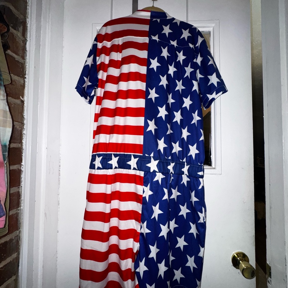 Athletic Red and White Shorts with Bold Patriotic Design - Picture 2 of 2
